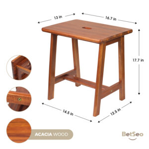 Rectangular Acacia Wood Stool-natural-01