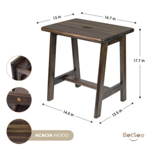 Rectangular Acacia Wood Stool-walnut-01