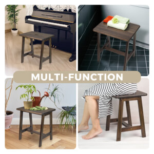 Rectangular Acacia Wood Stool-walnut-03