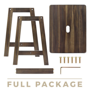Rectangular Acacia Wood Stool-walnut-07
